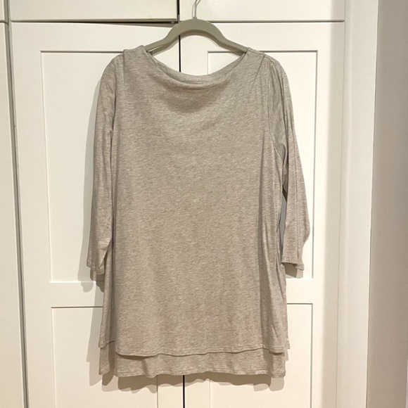 J. Jill Tops - J.Jill purejill Boatneck Cotton and Modal Rayon Tunic Tan Color Size Large